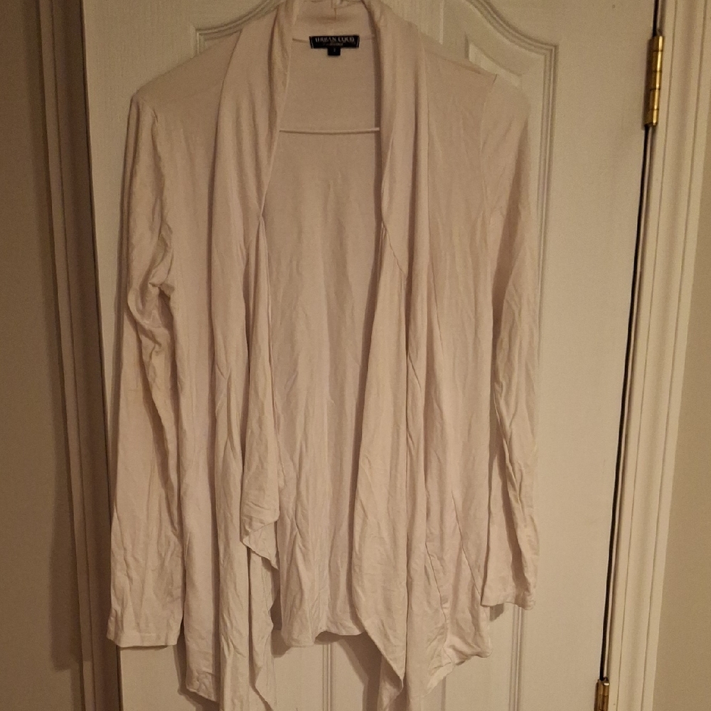 St. John's Bay White Cardigan Sweater Elegant Open-Front Design